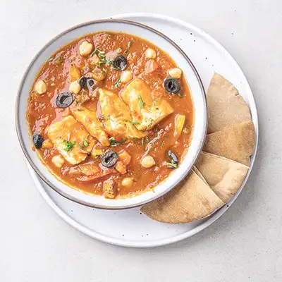 Moroccan Fish Stew With Whole Wheat Pita